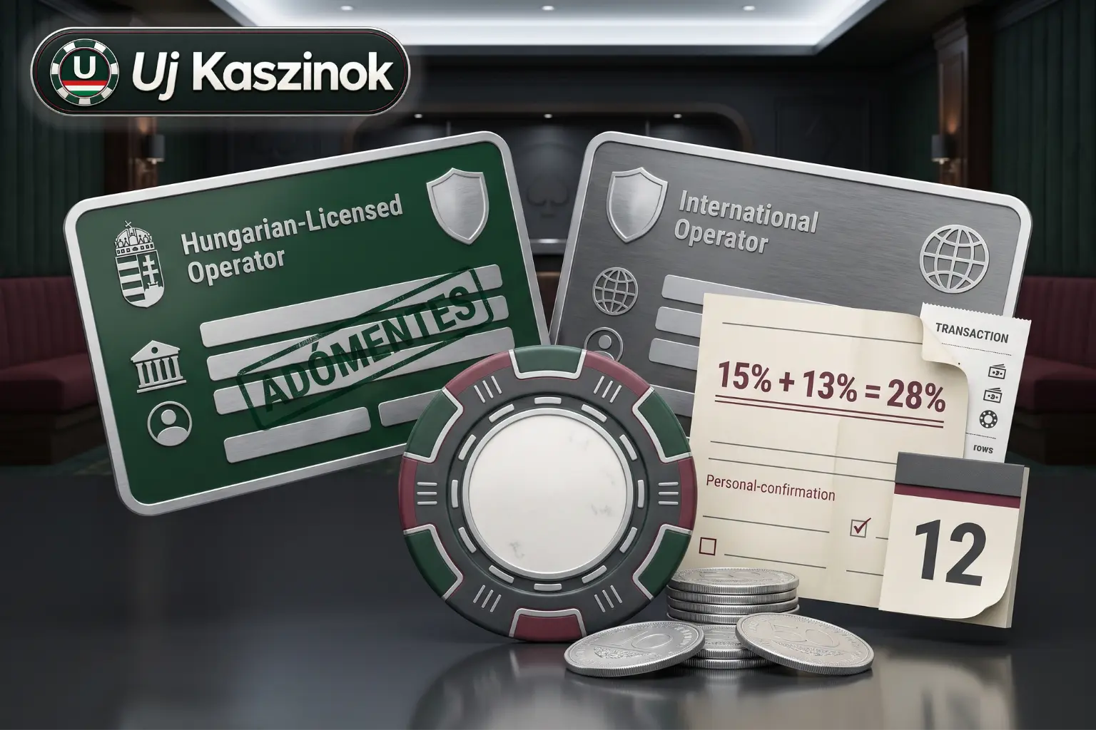 Magyar és nemzetközi kaszinólicencek eltérő nyereményadó szabályokkal bemutatva.